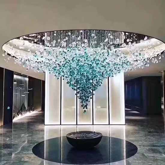 Modern Lighting Hotel Lobby Villa Decoration Pendant Light Custom Large Project LED Crystal Chandelier