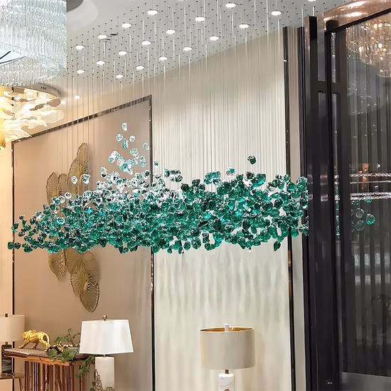 Modern Lighting Hotel Lobby Villa Decoration Pendant Light Custom Large Project LED Crystal Chandelier