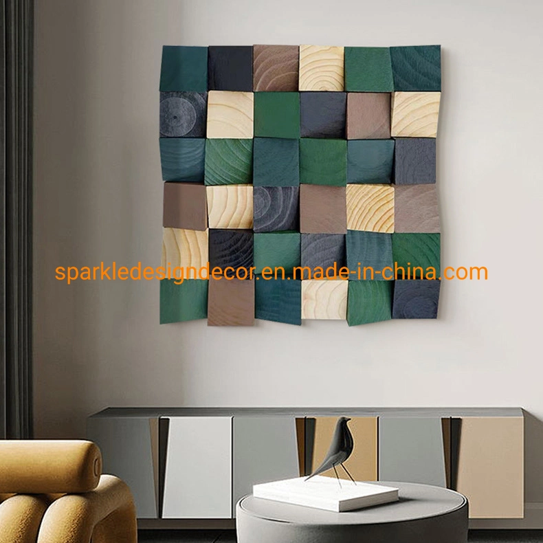 3D Solid Painted Wood Sound of Wool Wall Panels Wooden Wall Art for Sale