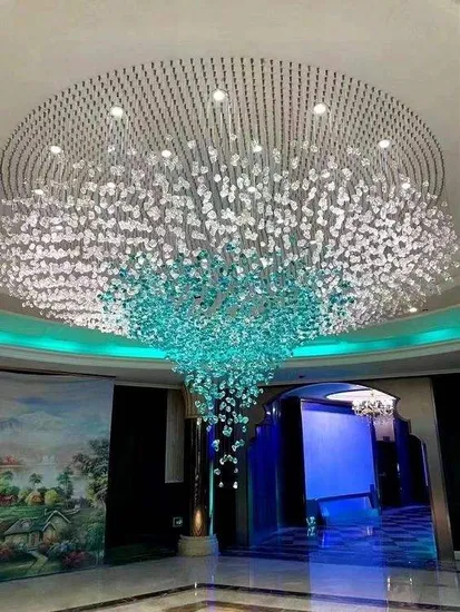 Modern Lighting Hotel Lobby Villa Decoration Pendant Light Custom Large Project LED Crystal Chandelier