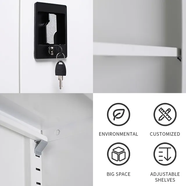 Mobilier de bureau cuisine en métal deux 2 portes battantes classeur en acier armoire de rangement